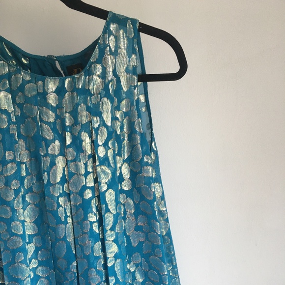 Anthropologie Dresses & Skirts - Anthropologie Turquoise + Gold Shift Dress